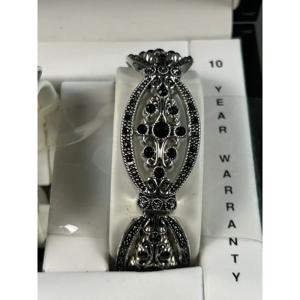 Kessaris Women's Quartz Watch & Matching Bracelet Set Silver Tone Untested